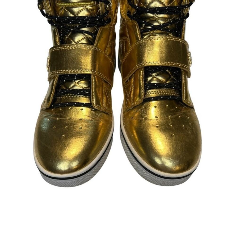 Vlado Atlas High Top Women's Gold Metallic Lace Up Fashion Sneakers Shoes Size 8 - Picture 5 of 15